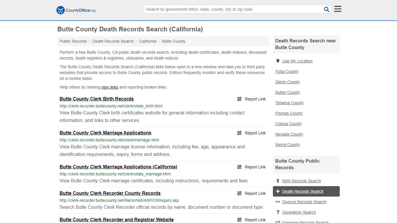 Death Records Search - Butte County, CA (Death ...