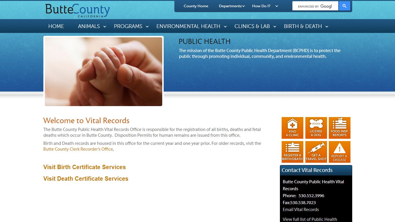 Public Health Vital Statistics - Butte County