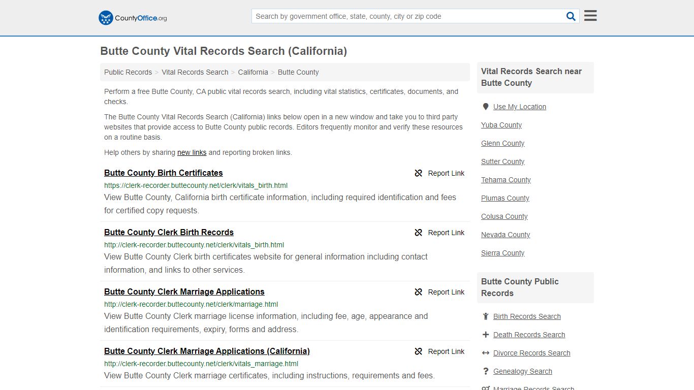 Vital Records Search - Butte County, CA (Birth, Death ...